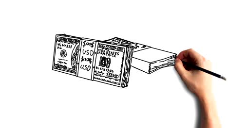 Whiteboard-Stop-Motion-Style-Animation-Hand-drawing-the-dollar-bills