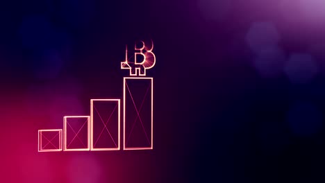 Sign-of-bitcoin-logo-on-the-diagram.-Financial-background-made-of-glow-particles-as-vitrtual-hologram.-Shiny-3D-loop-animation-with-depth-of-field,-bokeh-and-copy-space.Violet-background-1