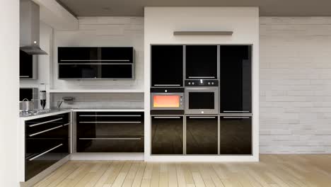 Kitchen-room-energy-saving-efficiency-control-in-smart-pad,tablet-application,-oven,-dishwasher,-microwave,-ventilator,-Smart-home-control,-internet-of-things.