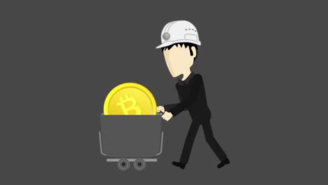 Bitcoin-Miner-with-mining-barrow-going-to-the-left-animation---4K,-matte-included