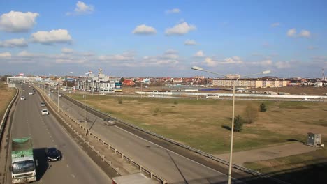 Rostov-highway-at-the-entrance-to-Krasnodar,-Russia