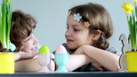 Boy-and-girl-have-Master-class-of-making-Easter-decor