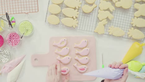 Decoración-de-galletas-de-azúcar-de-Pascua-con-glaseado-real