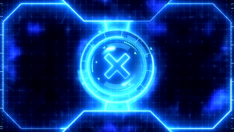 Futuristic-sports-game-loop-animation.-Versus-fight-background.-Radar-neon-digital-display.-X-target-mark.-Game-control-interface-element.-Battle-fight-sports-competition.