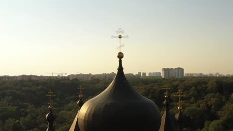 aerial-view-of-Panteleimon-Cathedral-in-Feofania,-Panteleimon-monastery-in-Kyiv