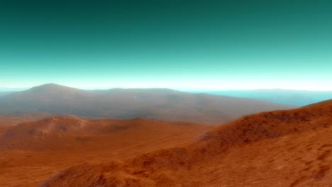 A-fly-through-animation-showing-a-rocky-deserted-exoplanet-with-a-natural-satellite-in-the-background-during-late-afternoon