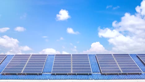 Solar-panels-with-sky-,-Time-lapse