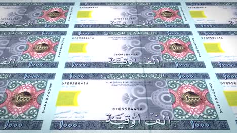 Banknotes-of-two-thousand-mauritanian-ouguiya-of-Mauritania,-cash-money,-loop