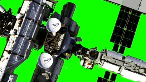 Flight-Of-The-International-Space-Station.-Green-Screen.