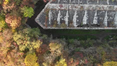 Aerial-View-of-an-Abandoned-Fortress-in-the-Forest