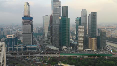 Aerial-view-of-the-skyscrapers-of-the-business-center