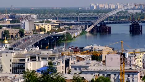 Panorama-Videoclip-Ansichten-der-Böschung-des-Dnjepr