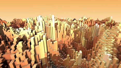 Animación-de-fondo-de-la-ciudad-3D-abstracta-con-cubos-en-movimiento