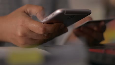 Woman-shopping-online-at-home-with-credit-card,-Online-banking-with-smart-phone.