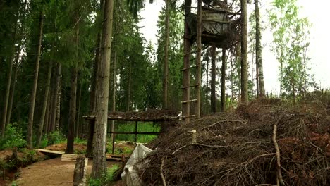 Militärische-Aussichtsturm-für-im-Wald.-4K.