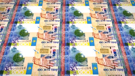 Banknoten-der-zweihundert-Kasachische-Tenge-Kasachstan,-Bargeld,-Schleife