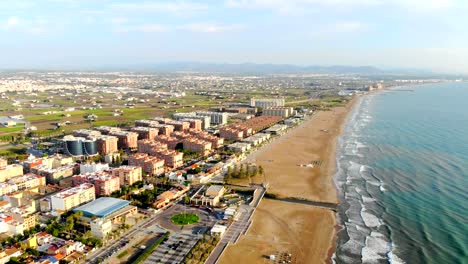 Valencia-from-the-bird's-eye-view.-Aerial-view.-The-magnificent-panorama-of-the-city-from-the-altitude.-Valencia-is-a-tourist-city-in-the-morning