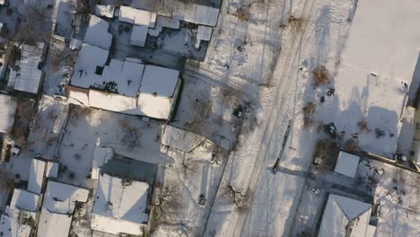 Luftaufnahme-von-"Dnipro"-Stadt-Dächer-Terrasse.-Winter-Hintergrund-Stadtbild.