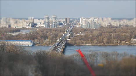 beautiful-look-at-metro-bridge-and-left-side-of-Kyiv-city,-capital-of-Ukraine