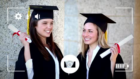 Fotografieren-von-Studenten,-die-mit-einer-Digitalkamera-graduieren