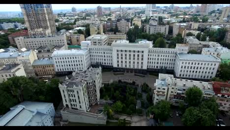 House-with-Chimeras,-Administration-of-the-President-and-Ivan-Franko-Theater-sights-of-Kyiv-in-Ukraine