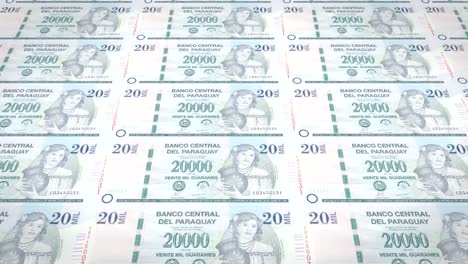 Banknotes-of-twenty-thousand-paraguayan-guarani-of-Paraguay,-cash-money,-loop