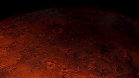 Planet-Mars-rotating-in-space