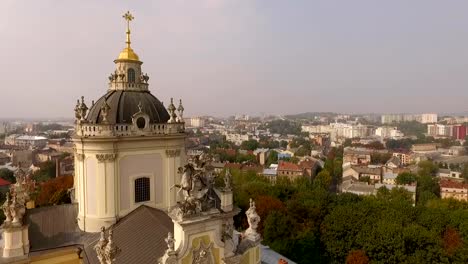 Flying-over-Cathedral-of-St.-Jura-Lviv-Ukraine