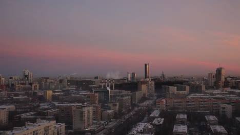 Yekaterinburg,-Russia.-City-at-dawn,-street-scene---people-go-to-work.