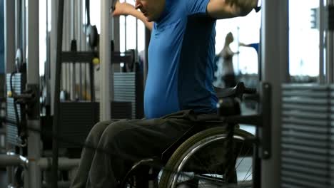 Handicapped-Man-Training-on-Cable-Machine