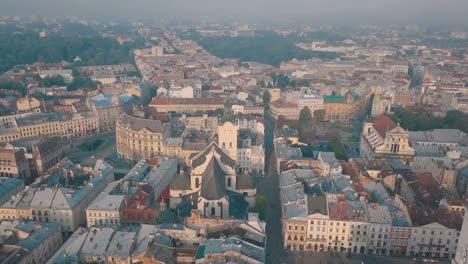 LVOV,-UKRAINE.-Panorama-of-the-ancient-city.-The-roofs-of-old-buildings.-Aerial-view