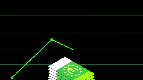 euro-fall-in-a-pile-on-black-background-green-line-graph