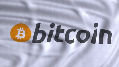 Bandera-del-logotipo-de-Bitcoin-animada