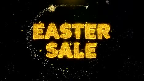 Easter-Sale-Text-on-Gold-Particles-Fireworks-Display.