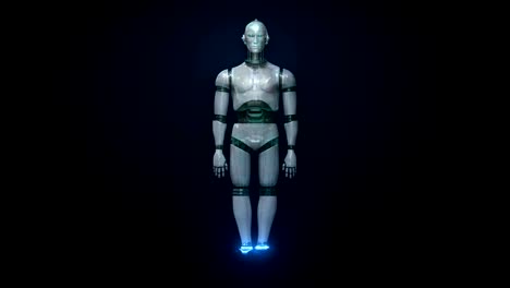 Scaning-human-skeletal-structure-inside-Robot.-bio-technology.