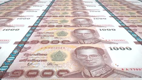 Banknotes-of-one-thousand-thai-bahts-of-Thailand,-cash-money,-loop