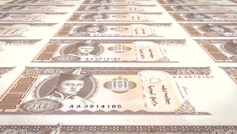 Banknotes-of-fifty-mongolian-tugrik-of-Mongolia,-cash-money,-loop