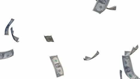 Rain-dollar-bills-on-white-background