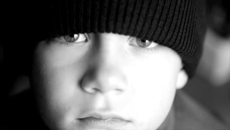 Child-portrait,-boy-looks-at-the-camera