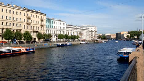 Fontanka-river-in-the-summer-sunny-day---St.-Petersburg,-Russia