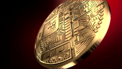 Bitcoin---Nahaufnahme---gerenderten-animation