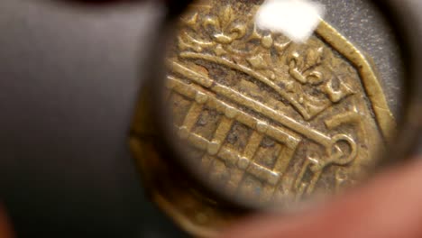 Close-up-of-very-old-coins