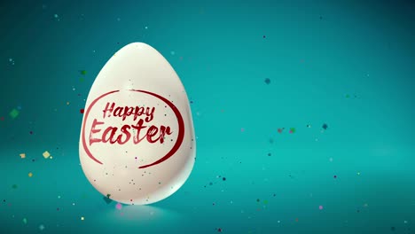 Happy-Easter-Holiday-with-Painted-Egg-on-Colorful-Background.-International-Spring-Celebration