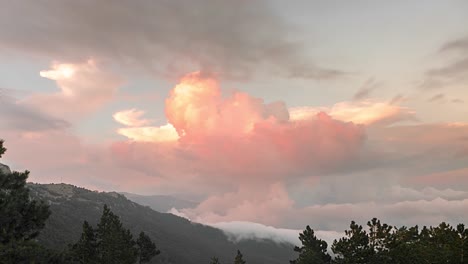 Sunset-on-Mount-Ai-Petri,-Yalta,-Crimea