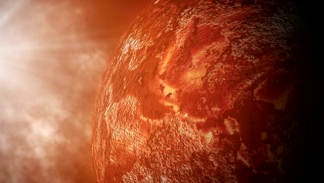 Red-planet-is-close-to-the-sun.-Movement-of-celestial-bodies-in-space