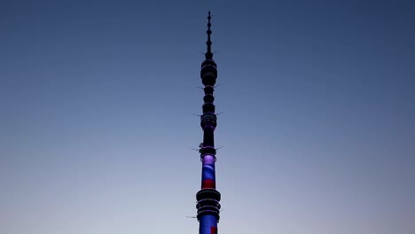 Television-(Ostankino)-tower-at-Night,-Moscow,-Russia