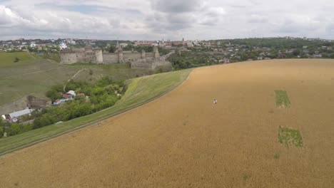 Castillo-de-Kamianets-Podilskyi.-Ve-hacia-la-ciudad.-Ucrania.-Video-de-abejón