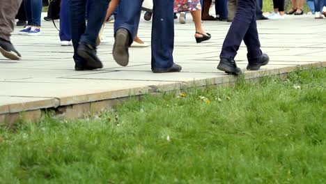 People-cross-the-pedestrian-crossing.