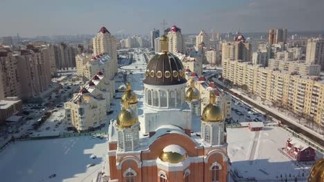 Winter-Kyiv,-bird's-eye-view