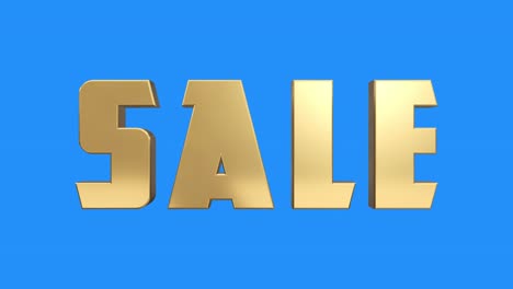 golden-SALE-word-gathering-from-letters-parts-spin-animation-on-blue-screen-background---new-quality-unique-financial-business-animated-dynamic-motivation-motion-text-glamour-video-footage